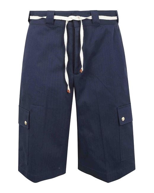 Drole de Monsieur Blue Le Short Workwear Chevron for men