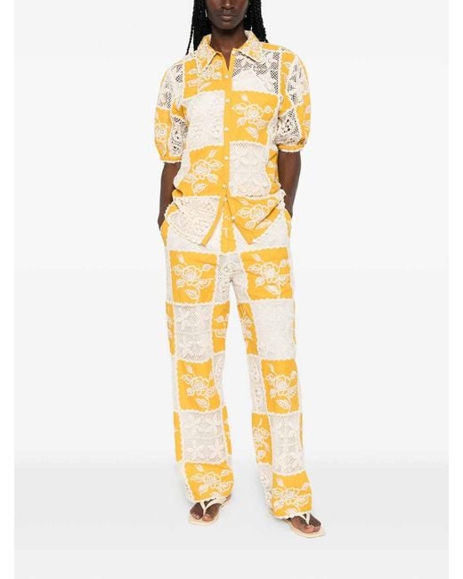 Farm Rio Yellow Check Trousers