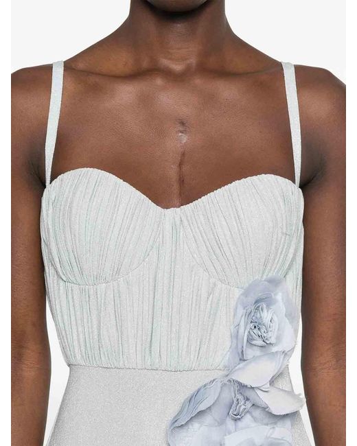 Elisabetta Franchi White Evening Dress With Embroidery