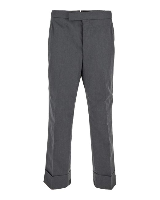 Thom Browne Gray Trousers With Side Pockets for men