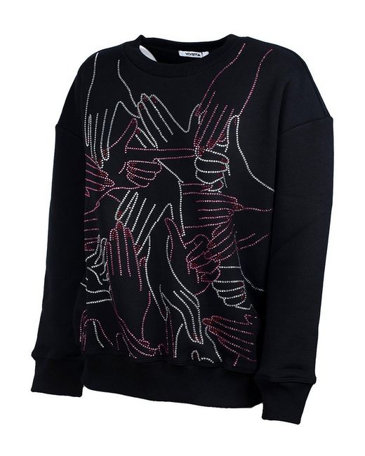 Vivetta Black Mani Crystal Sweatshirt
