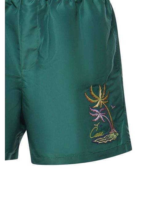 Casablanca Green Swimsuit With Casa Embroidery for men