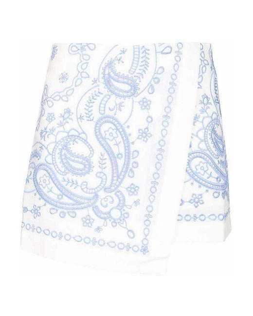 Self-Portrait White Linen Shorts