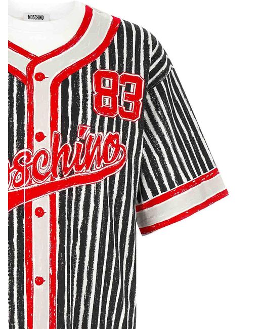 Moschino Red Trompe-'œIl Print T-Shirt for men