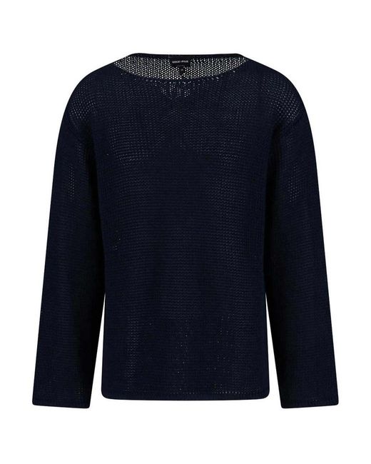 Giorgio Armani Blue Linen And Lyocell Sweater for men