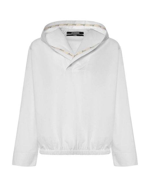 Jacquemus White Hooded Cotton Marin Top for men