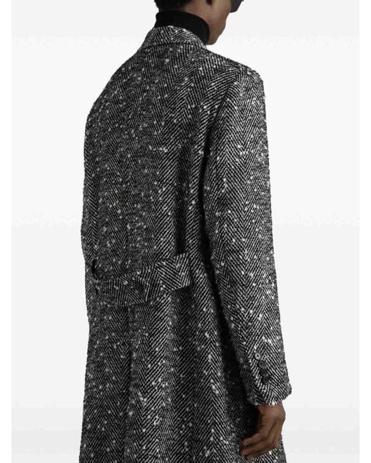 Dolce & Gabbana Gray Herringbone Coat for men