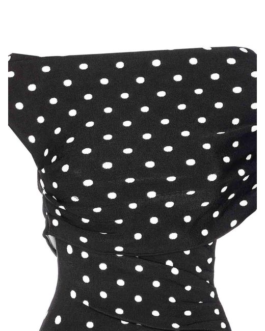 Self-Portrait Black Polka Dot Mini Dress