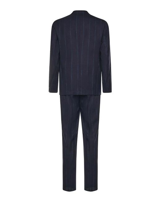 Eleventy Blue Single-Breasted Pinstripe Suit for men