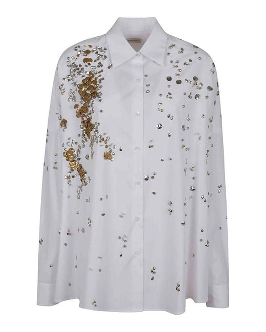 Dries Van Noten Gray Sequined Shirt
