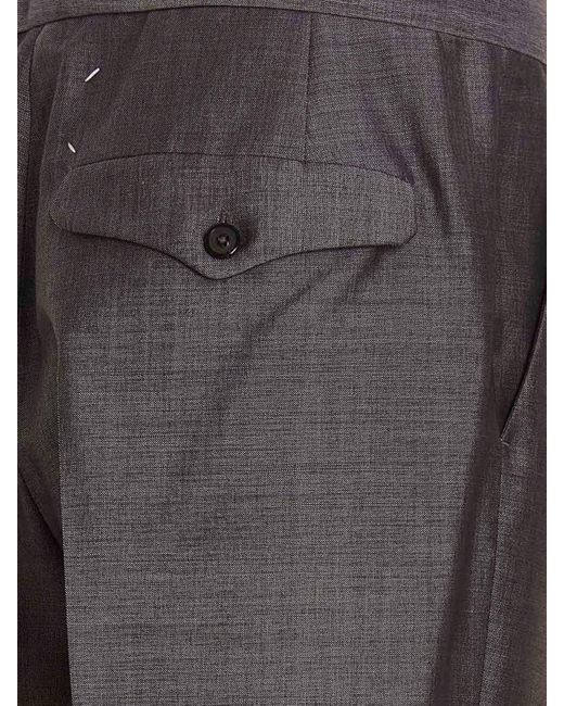 Maison Margiela Gray Double Front Pleat Pants for men