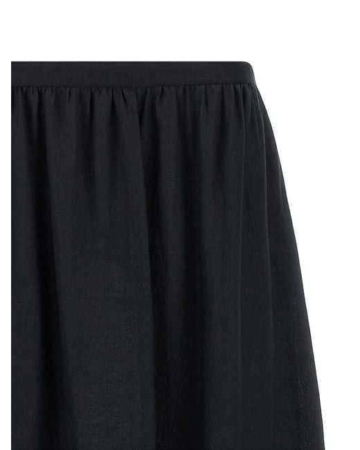 Kiton Black Fringed Skirt
