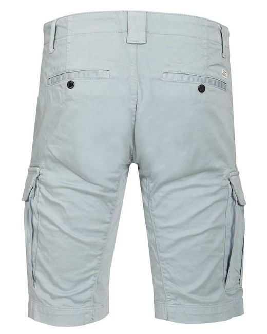 C P Company Blue Short Cargo Pants for men
