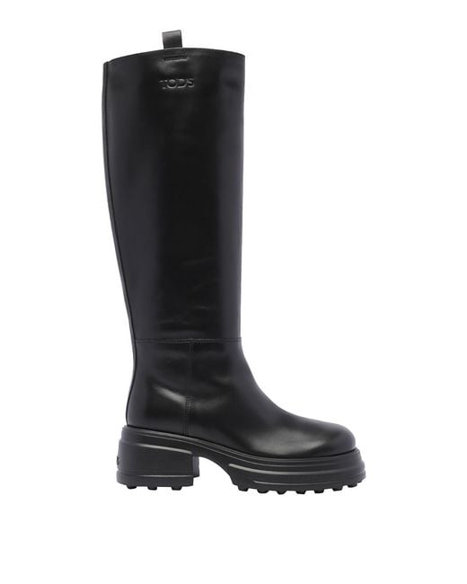 Tod's Black Leather Boots