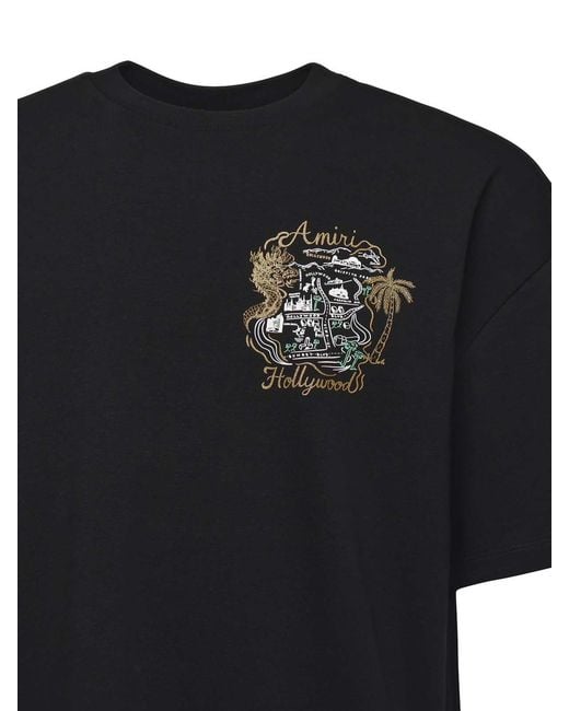 Amiri Black Oversized Hollywood Cotton T-Shirt for men