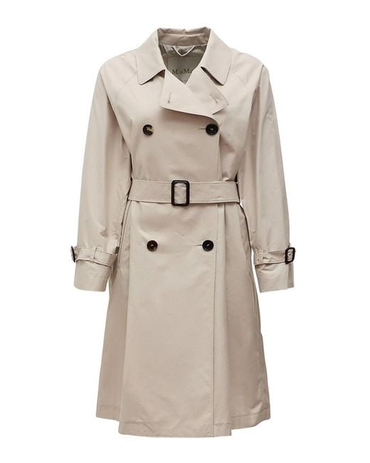 Max Mara Natural Repellent Technical Twill Trench Coat