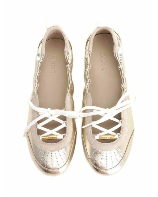 Chloé White Kick Ballerina Sneakers