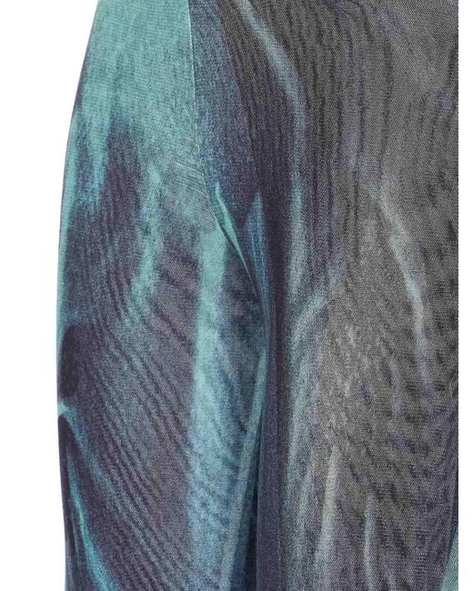 Jean Paul Gaultier Blue Indivo And Vintage Mesh Pants