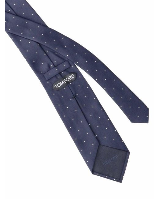 Tom Ford Blue Polka Dot Silk Tie for men