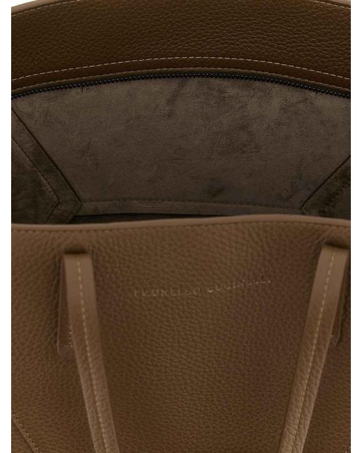Brunello Cucinelli Brown Bc Duo Medium Shoulder Bag