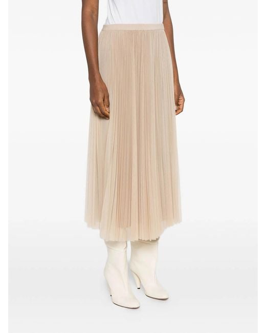 Fabiana Filippi Natural Pleated Tulle Skirt