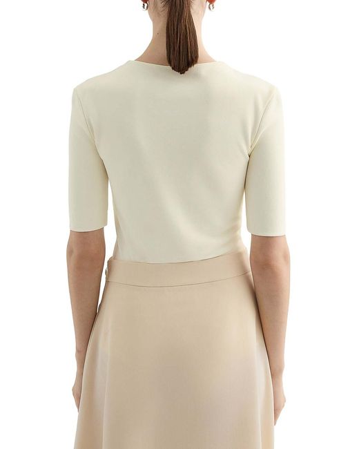 Jil Sander Natural Short-Sleeved Crepe T-Shirt