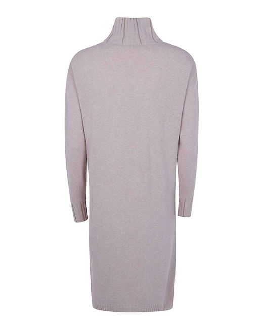 Fabiana Filippi Purple Platinum Turtle Neck Knit Dress