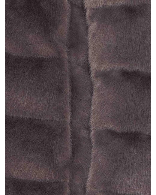 Herno Brown A-Shape Faux Fur Down Jacket