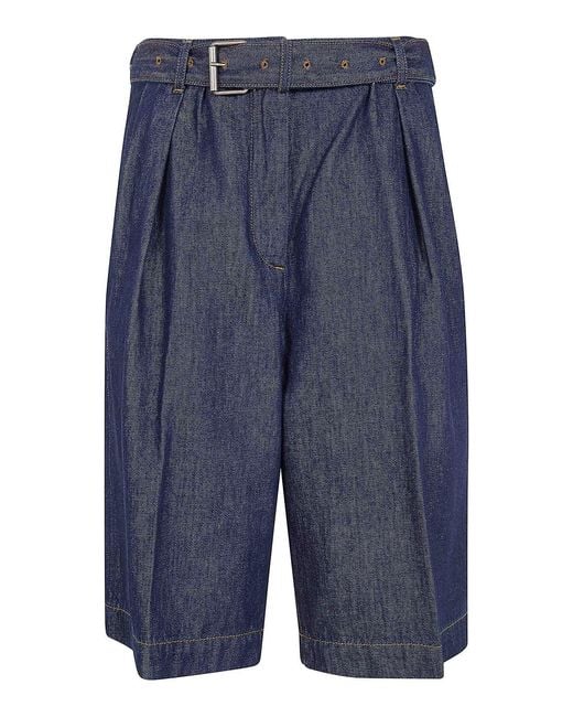 Dries Van Noten Blue Peaches Bis Shorts Denim