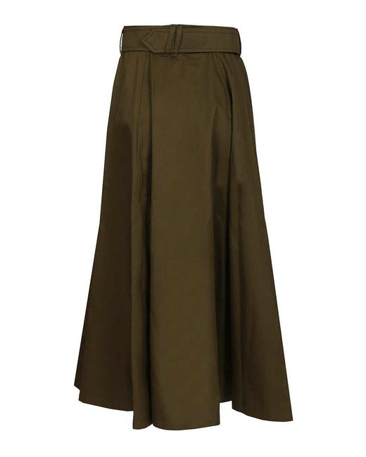 Burberry Green Midi Trench Skirt