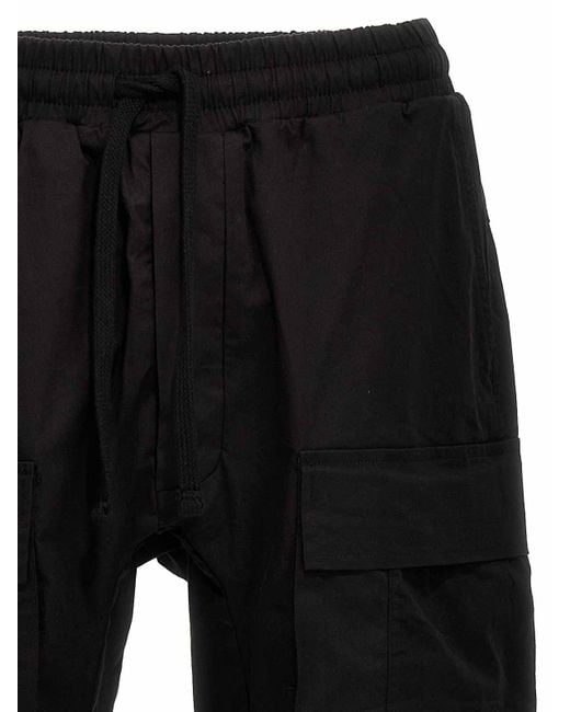 Thom Krom Black Cotton Cargo Pants Drawstring Elastic for men