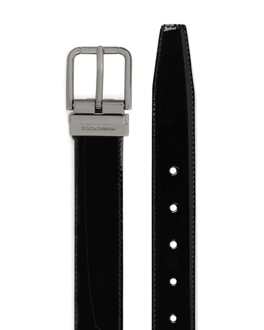 Dolce & Gabbana Black Engraved-Logo Belt for men