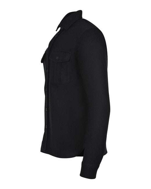FILIPPO DE LAURENTIIS Black Shirt Made Of A Wool And Cashmere Blend for men