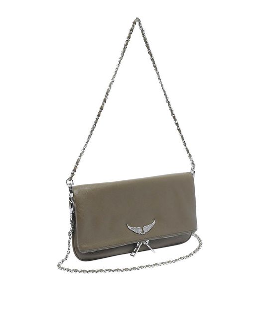 Zadig & Voltaire Gray Record And Rock Crossbody Bag
