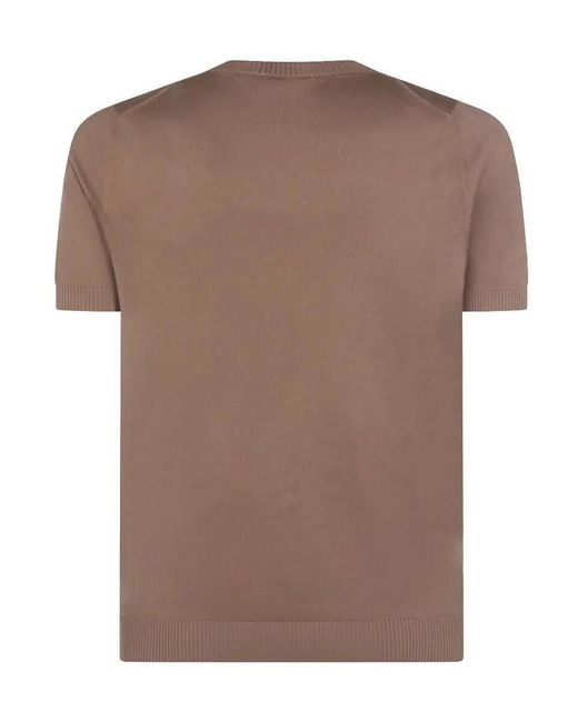 Malo Brown Cotton Round Neck for men