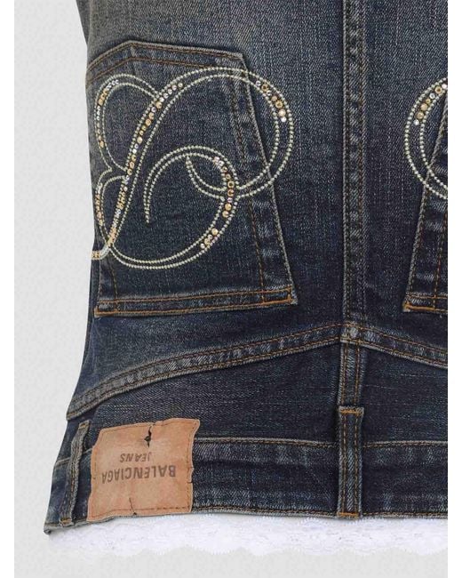 Balenciaga Blue Patched Top