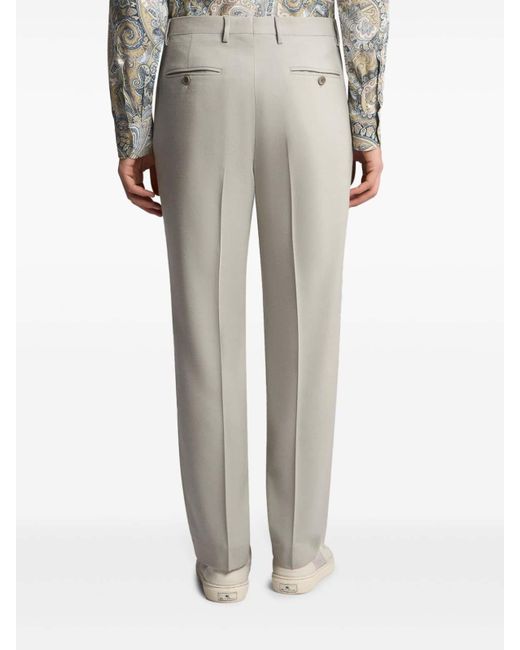 Etro Gray Stretch Jacquard Trousers for men