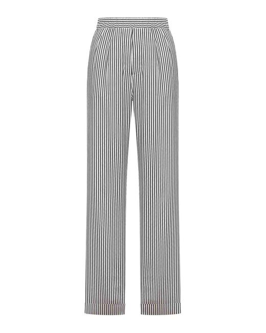 Tom Ford Gray Striped Silk Trousers