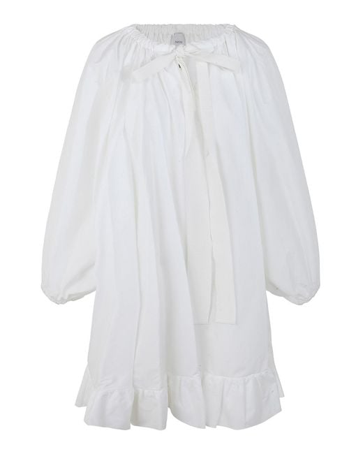 Patou White Mini Frill Dress