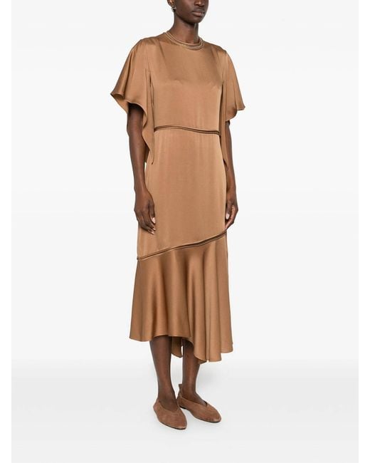 Fabiana Filippi Brown Round Neck Dress