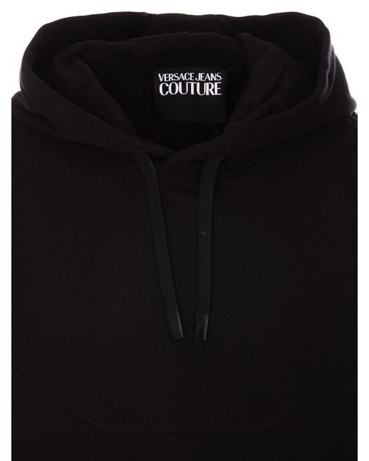 Versace Jeans Couture Black Front Logo Patch Hoodie for men
