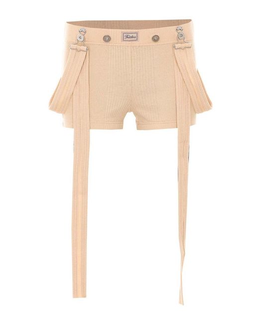 Jean Paul Gaultier White Nude Ribbed Shorts
