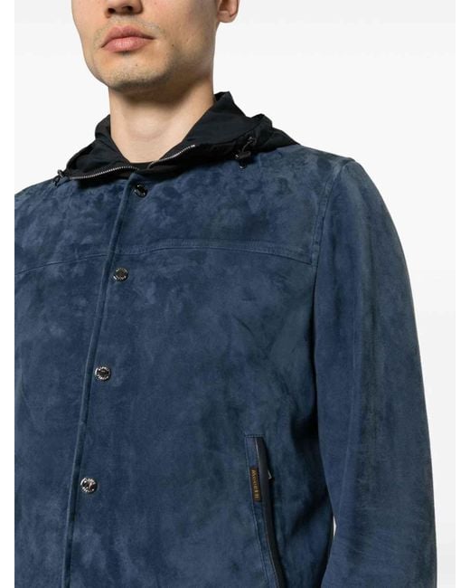 Moorer Blue Darren Bomber Jacket for men