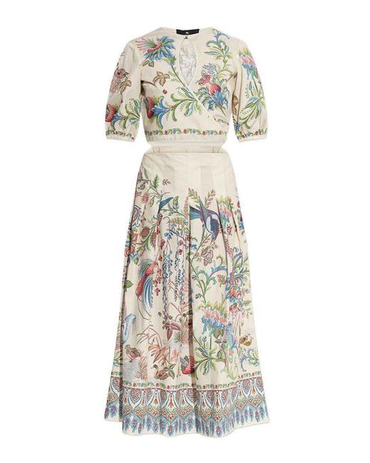 Etro White Cotton Midi Dress