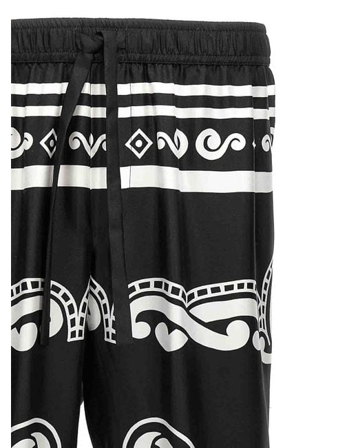 Dolce & Gabbana Black Silk Pants for men
