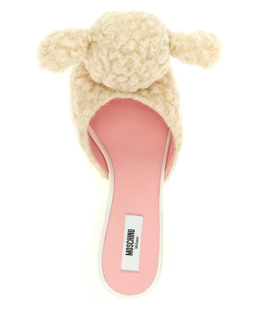 Moschino Natural Sheep' Mules