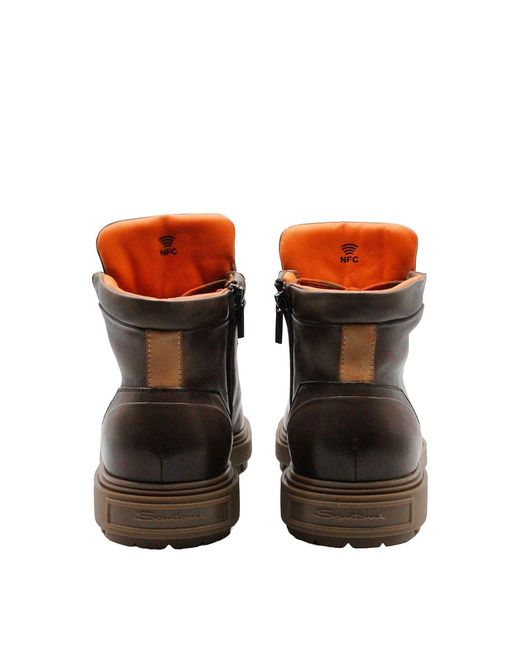 Santoni Brown Ankle Boots for men