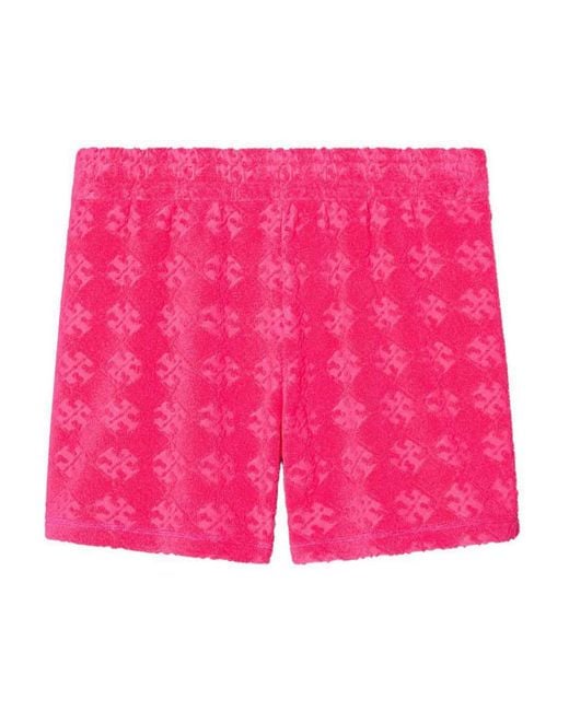Tory Burch Pink Logo Cotton Shorts