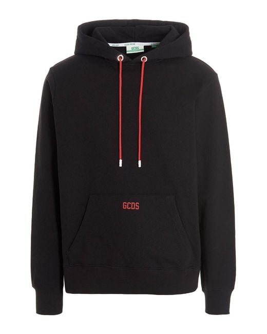 Gcds Black Logo Hoodie for men