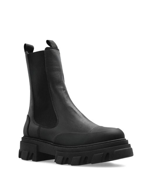 Ganni Black Chelsea Boots Made Of Eco Leather